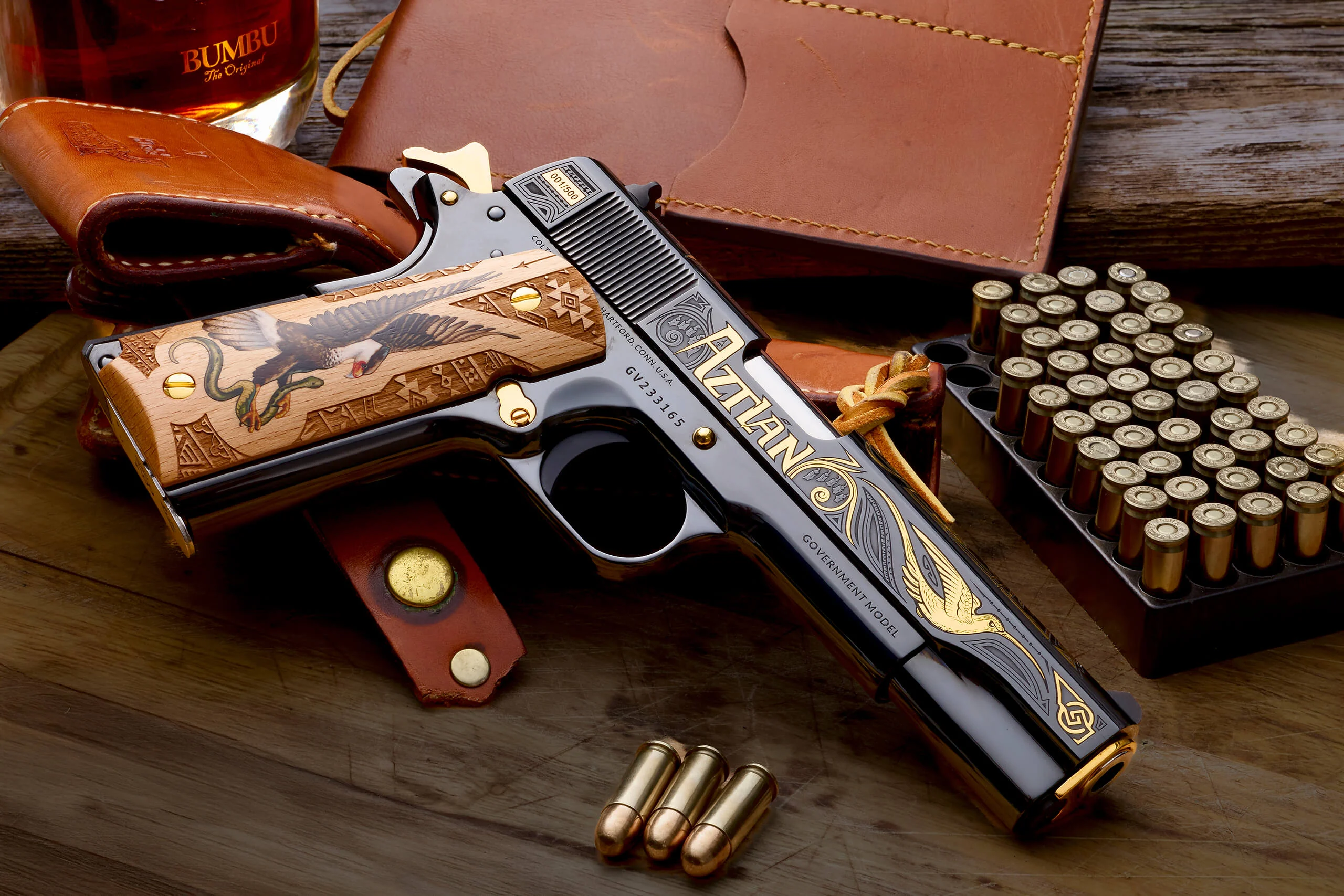 COLT 1911 .38 SUPER, AZTEC SERIES – HUITZILOPOCHTLI, ONE of 500