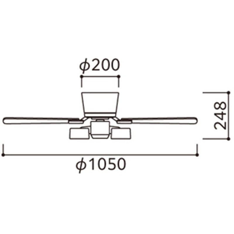 WF442PR AC MOTOR FAN シーリングファン 薄型(灯具一体タイプ) 羽根
