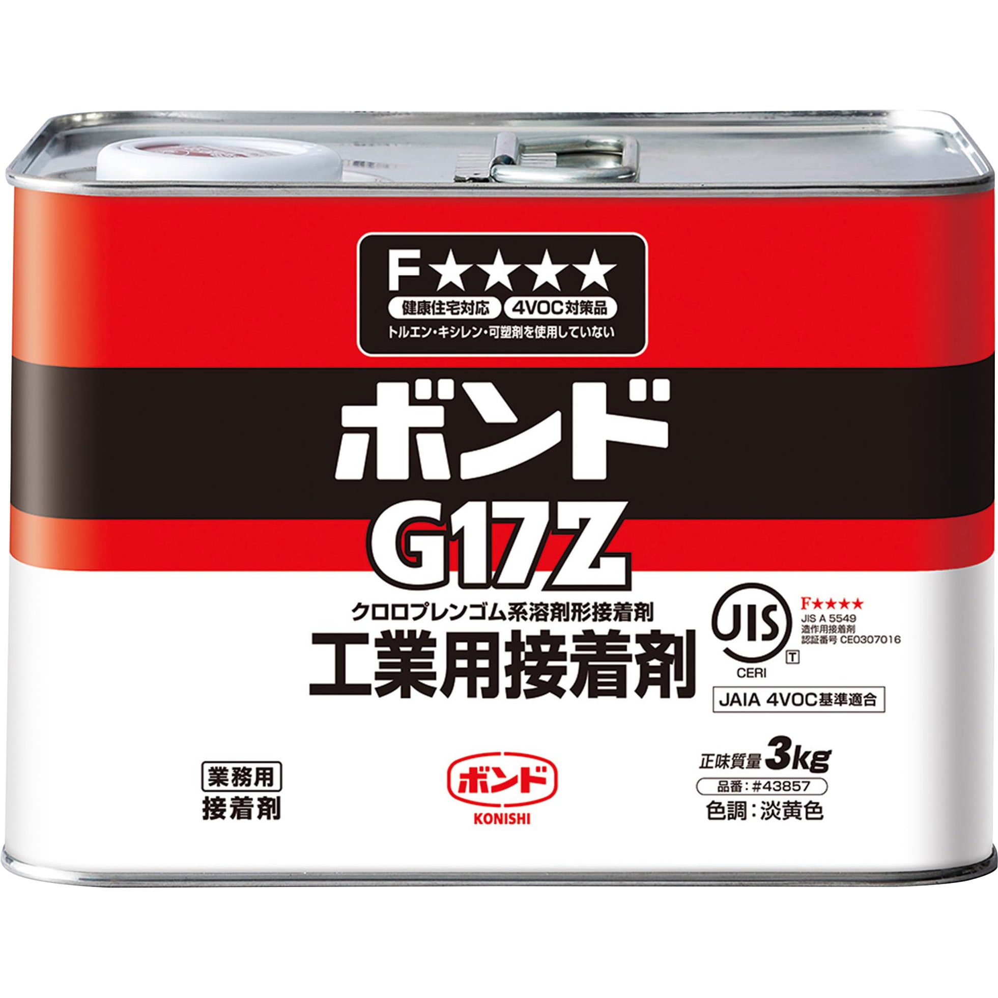 43857 速乾ボンド G17Z コニシ 淡黄色 1缶(3kg) - 【通販モノタロウ】