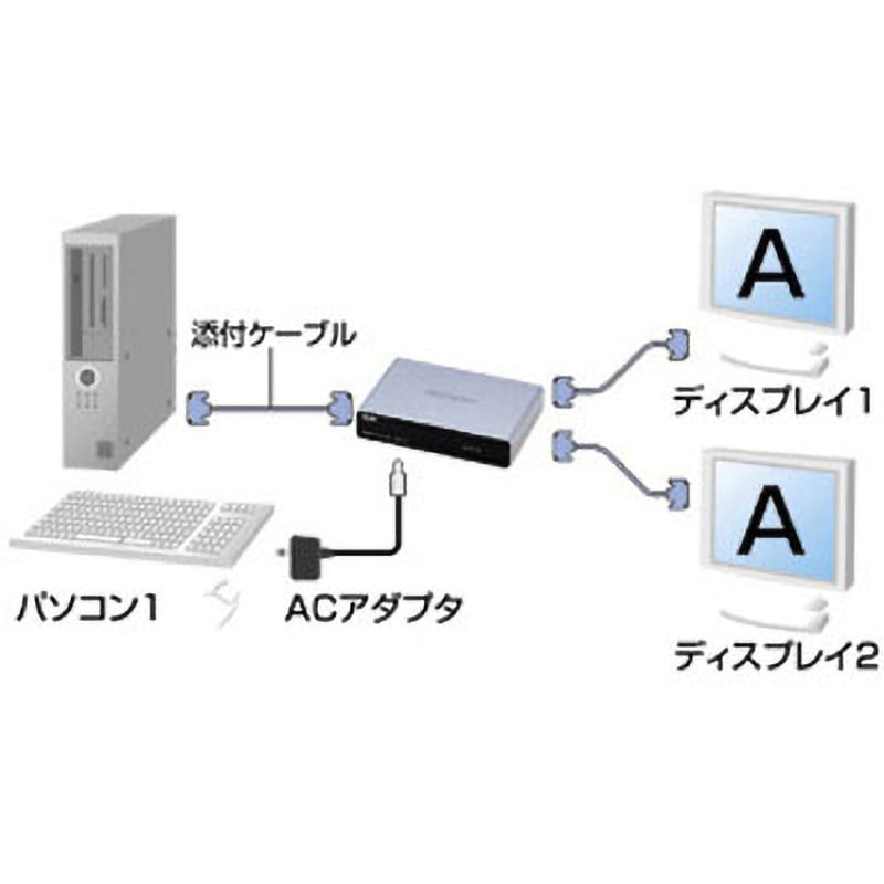 VGA-SP2 高性能ディスプレイ分配器 サンワサプライ 分配数2 VGA-SP2