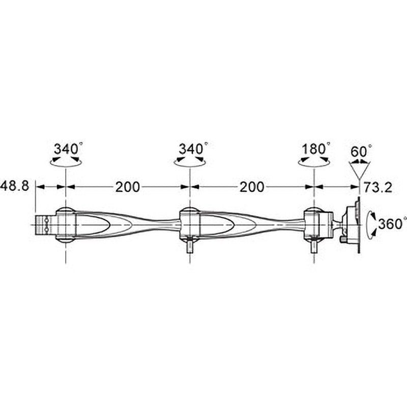 LA2-AV2 モニターアーム LA2-6型 LAMP(スガツネ工業) 垂直 - 【通販