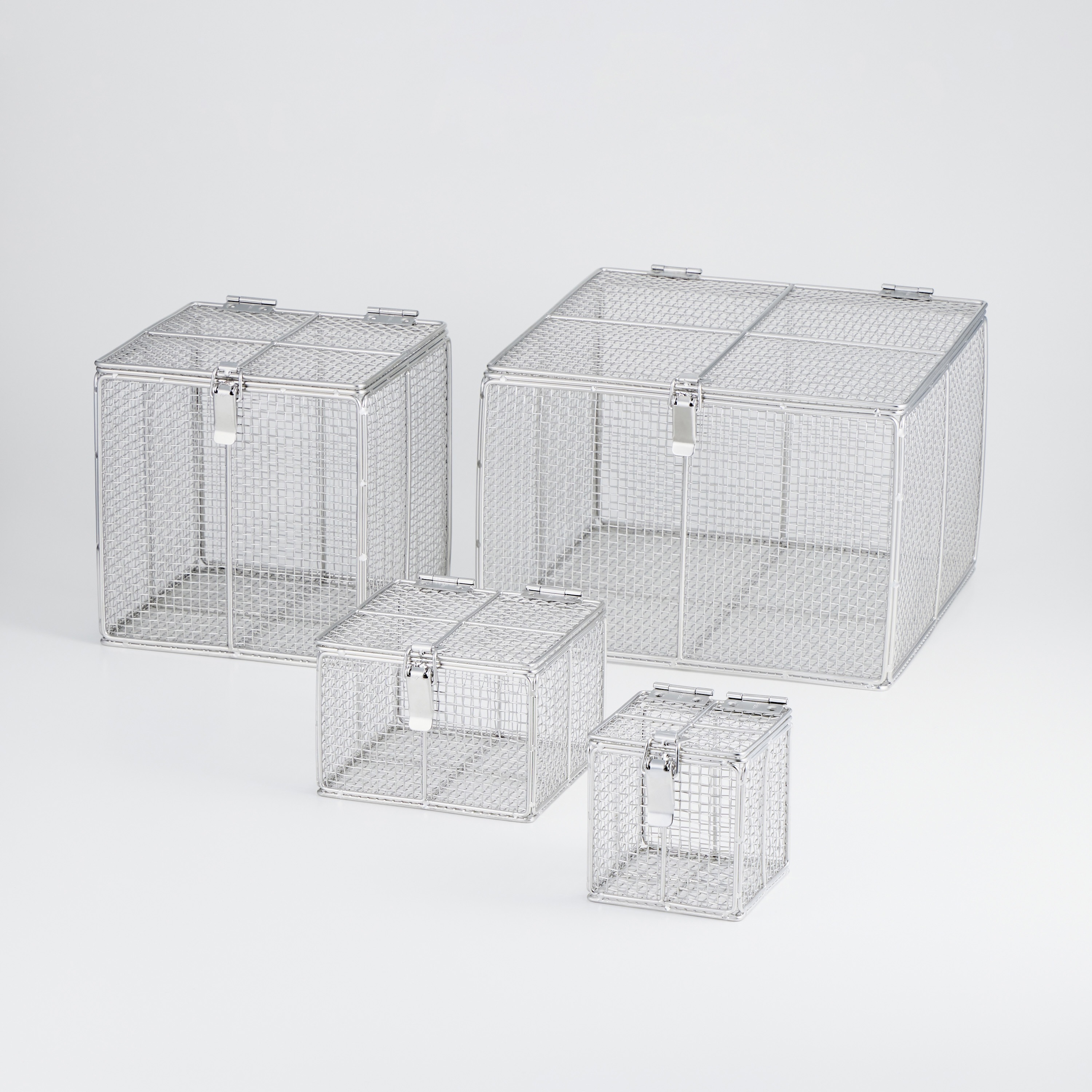 洗浄カゴ ステンレス製 角型 蝶番蓋付 モノタロウ 角形 外形寸法100