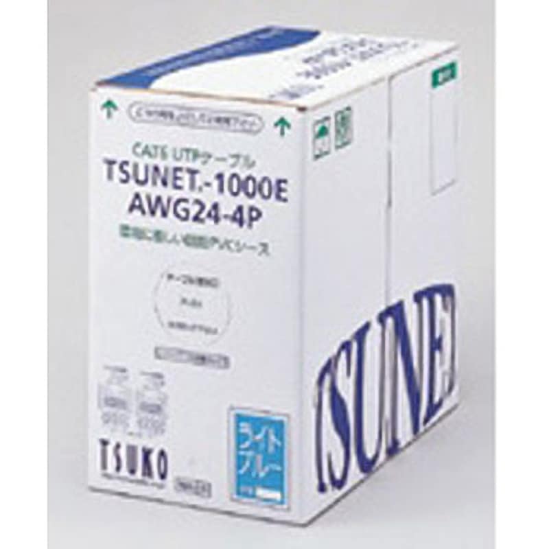 TSUNET-1000E AWG24-4P (LB) CAT6 UTPケーブル 300m巻 通信興業 単線