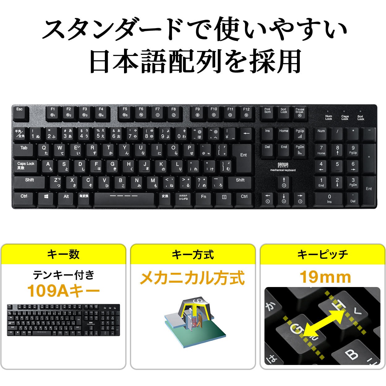 400-SKB056R キーボード サンワダイレクト インターフェースUSB 日本語