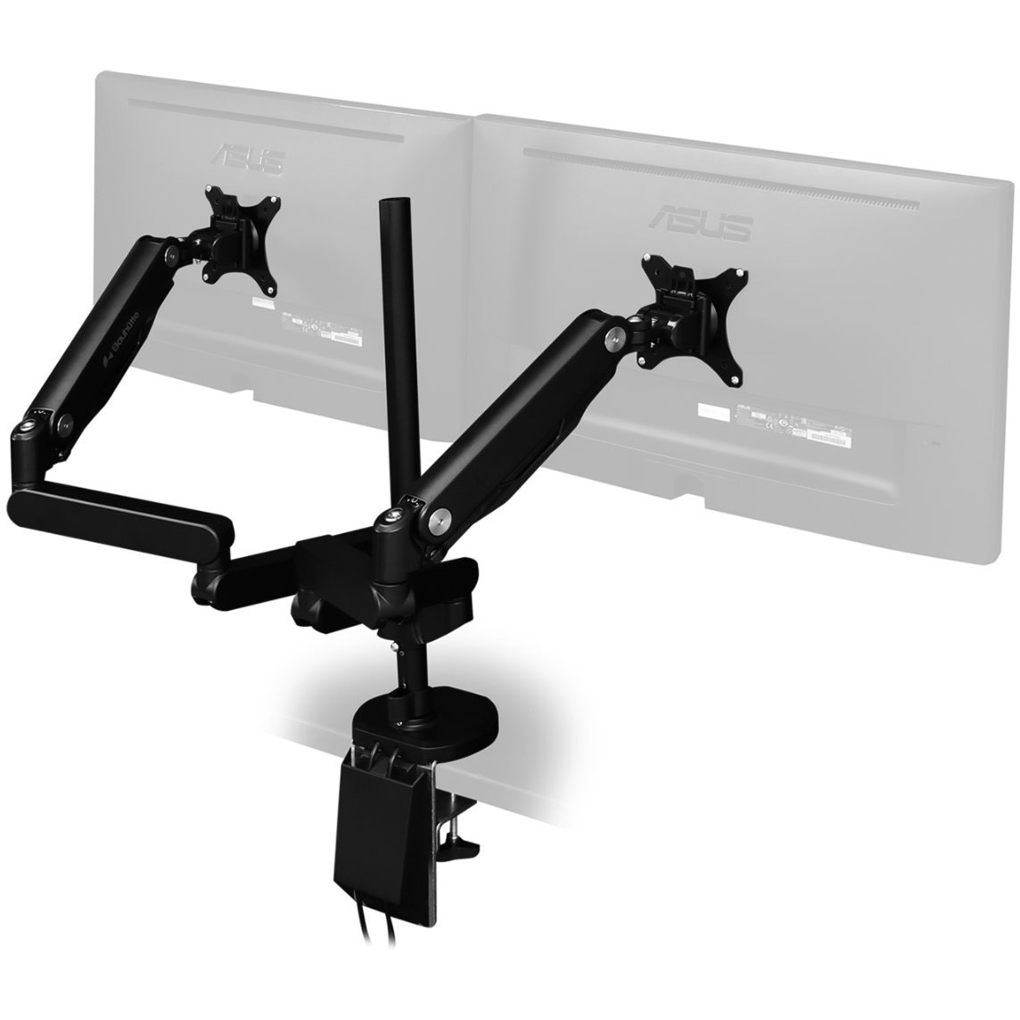 BMA-2GS-BK ロングモニターアームGS バウヒュッテ クランプ式