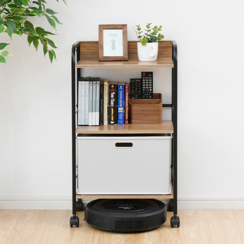 TAOC キャスター付き3段シェルフ 黒 TAOC キャスター付き3段シェルフ