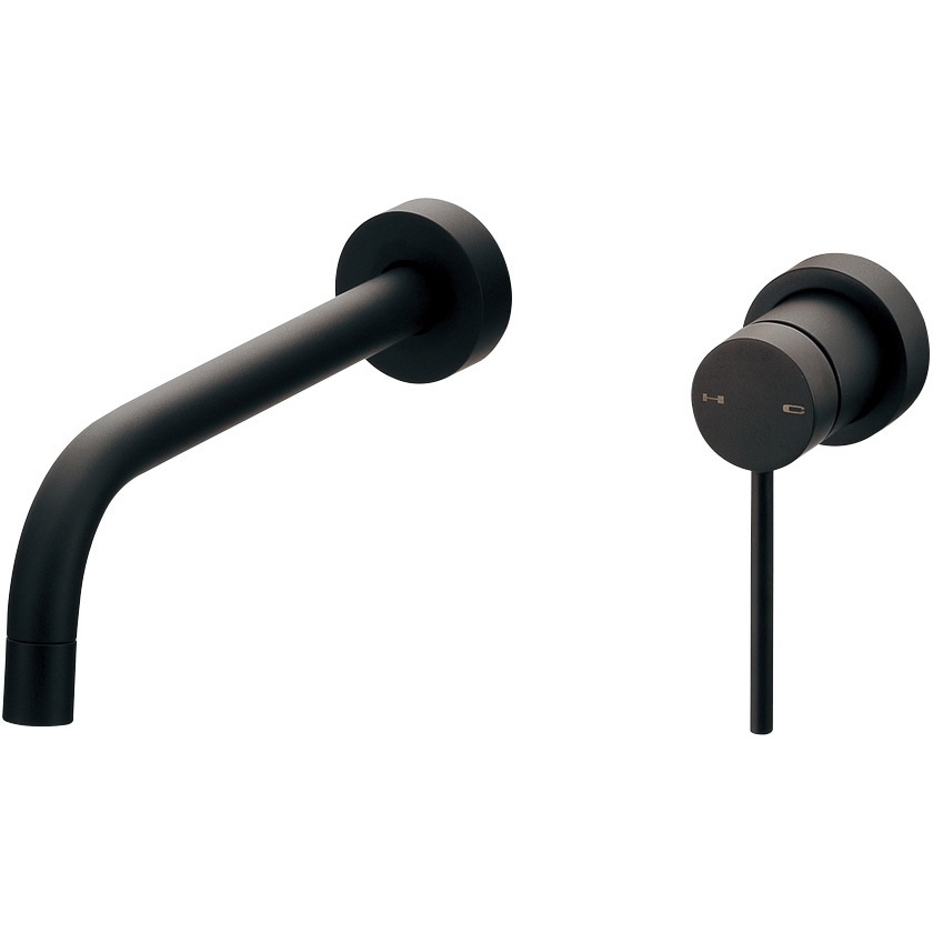 193-001-D 壁付シングルレバー混合栓 カクダイ マットブラック色 193