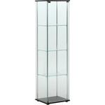 96047 ガラスコレクションケース 4段 不二貿易 ブラウン色 - 【通販