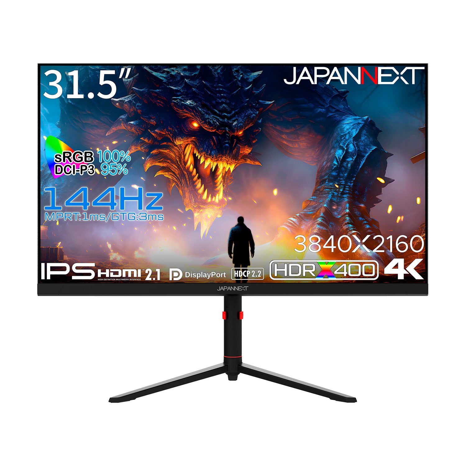 Amazon.co.jp限定】JAPANNEXT 31.5インチ IPSパネル搭載 144Hz対応 4K