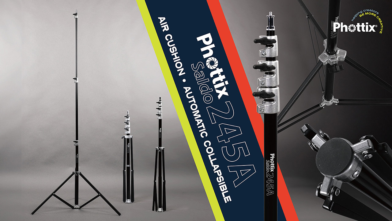 Phottix、自動折りたたみ式ライトスタンド「Saldo 245A Air Cushion