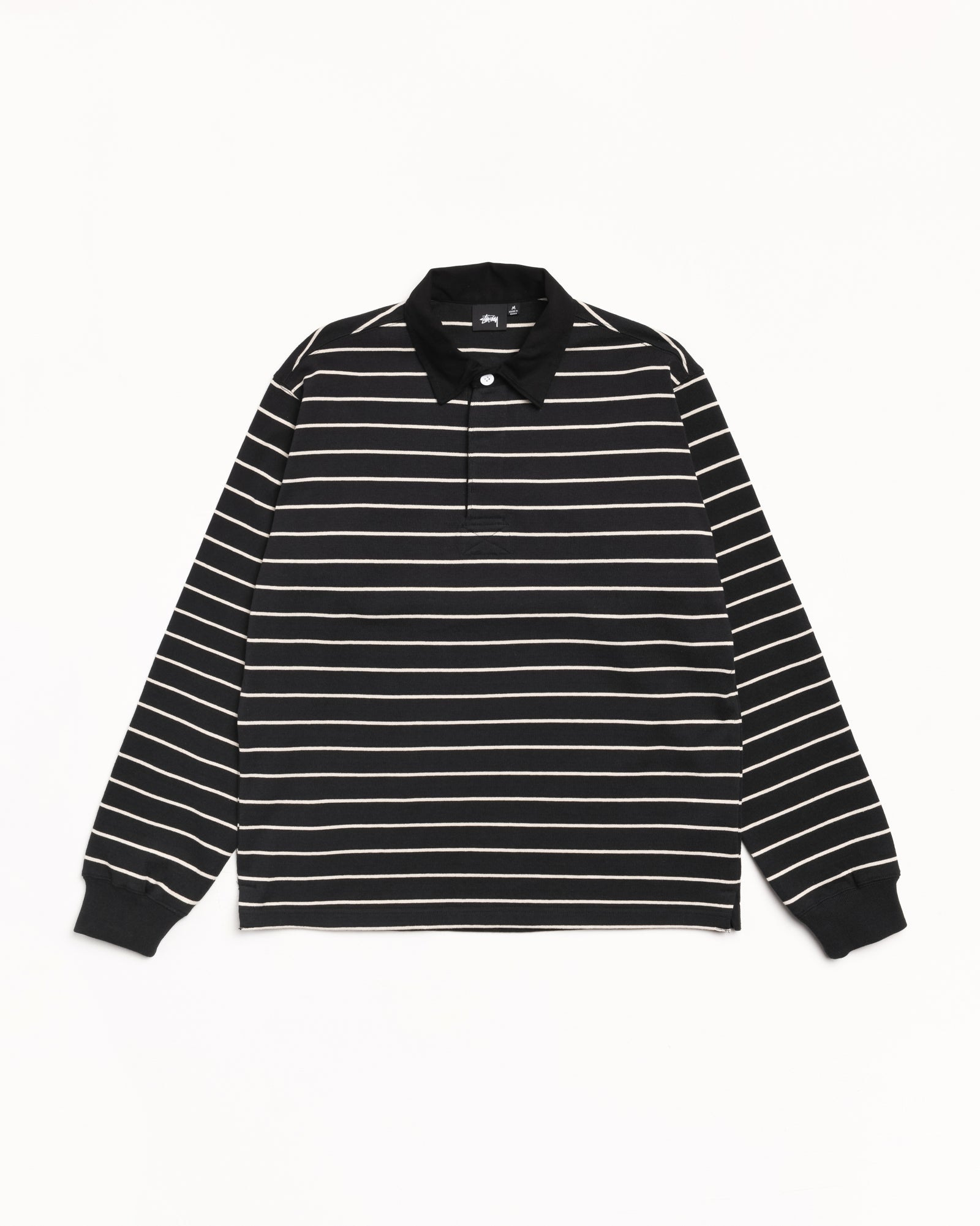 Striped Rugby Shirt – Black | Tops & Knits | Stüssy Japan