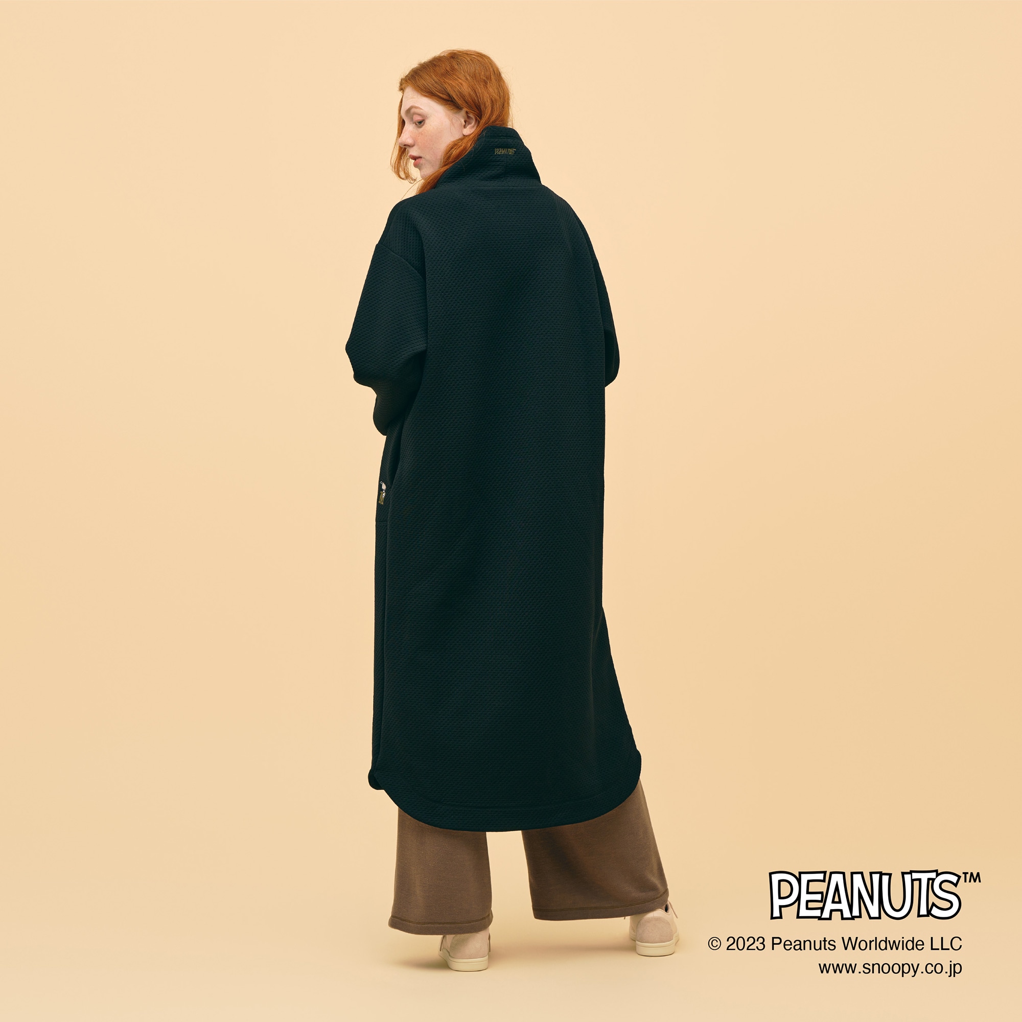 PEANUTS／吸湿発熱】ブレスサーモリップルキルト ハイネックワンピース