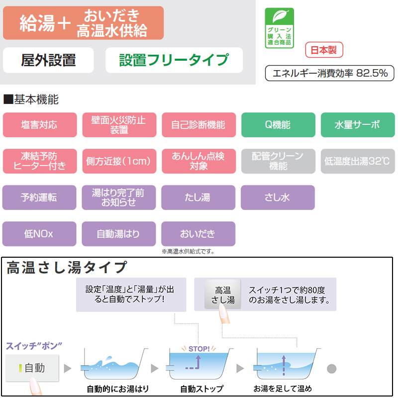 FH-2011ZAWL｜パロマガス給湯器[本体のみ][浴室リモコン付属]