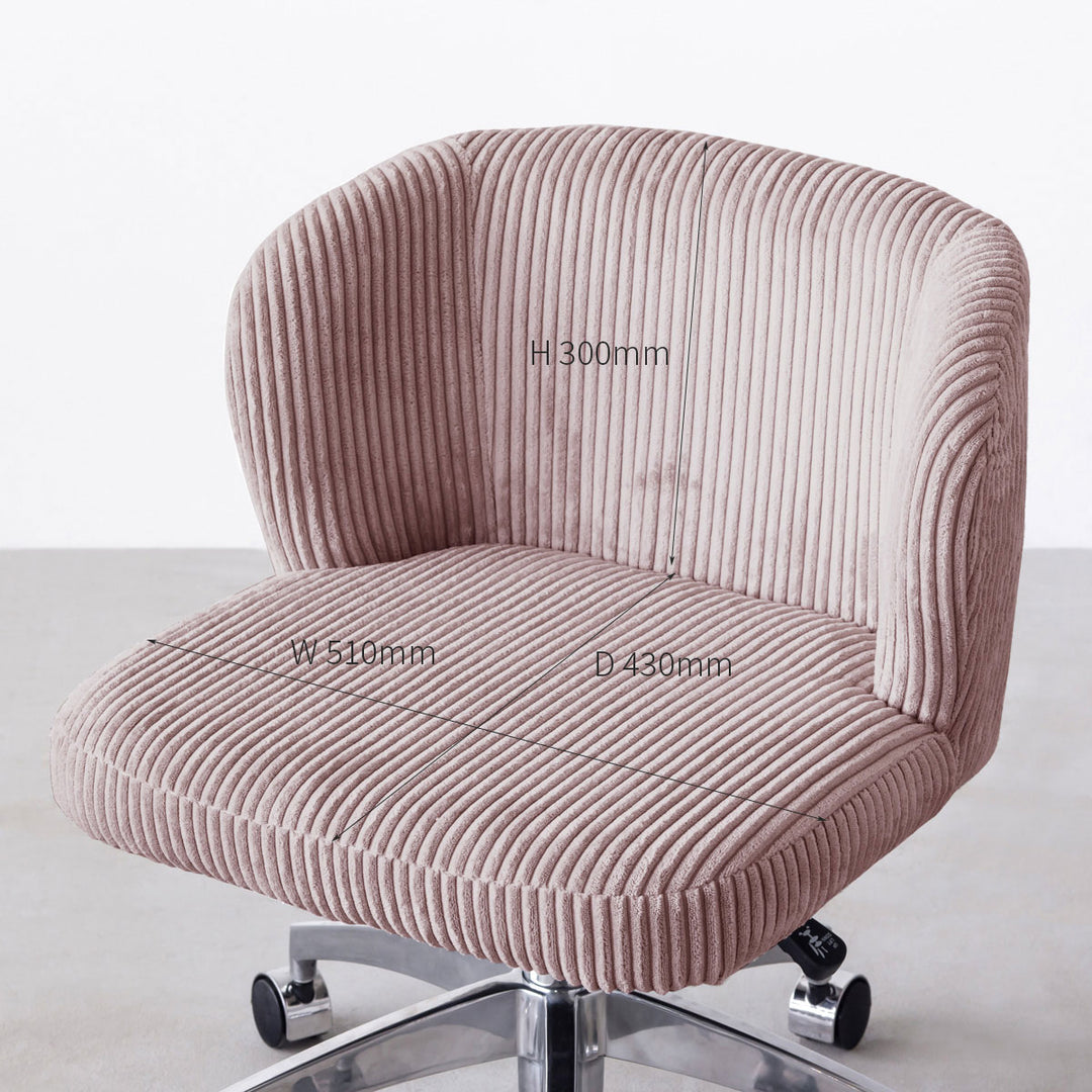Modern - Fabric 丸みのある ベロア調 デスクチェア – KANADEMONO