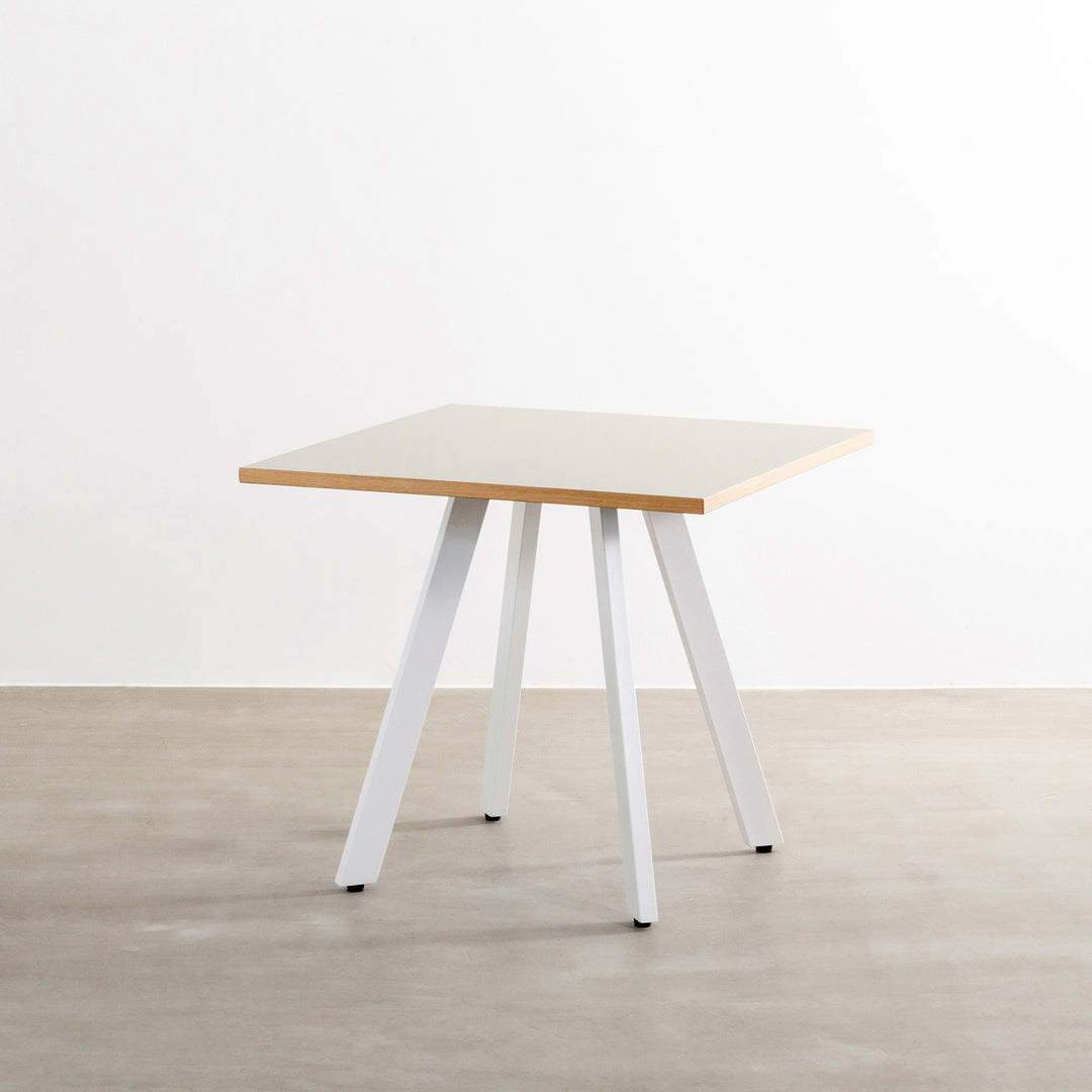 THE CAFE TABLE / リノリウム White Steel 4pin × スクエア 60 - 80