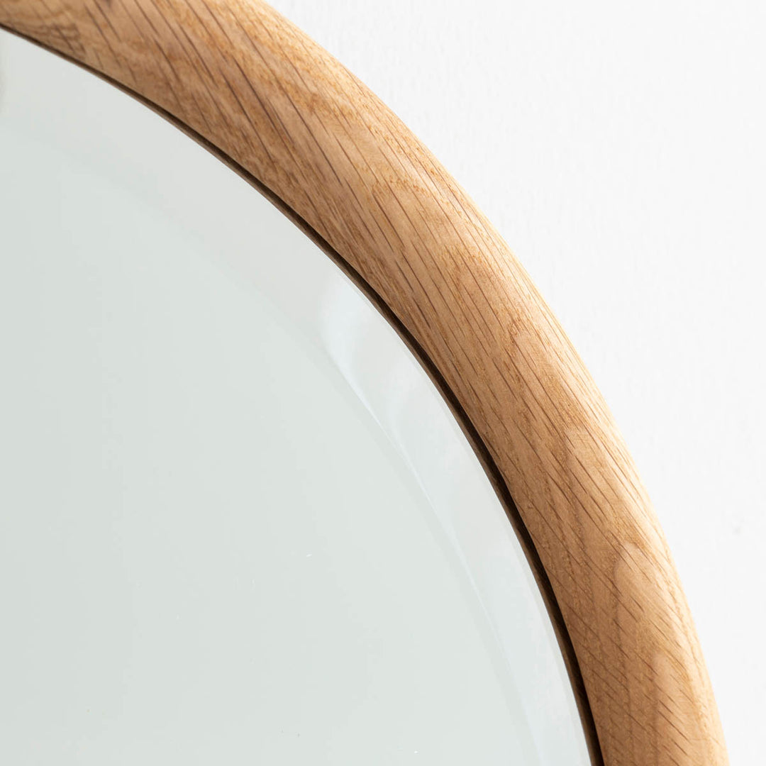 オーク・ウォルナット無垢材 ラウンド ウォールミラー – KANADEMONO