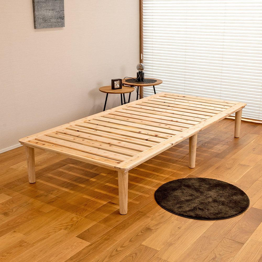 檜すのこベッド 「モノクロス 210cm」 シングルサイズ｜たたみのこうひん