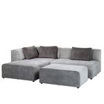 廃番】インフィニティ オットマン(レフト) グレー ソファ - L型