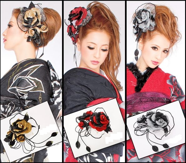 髪飾り成人式にもまだ間に合う小悪魔アゲハ掲載髪飾り即納可: 卒業式