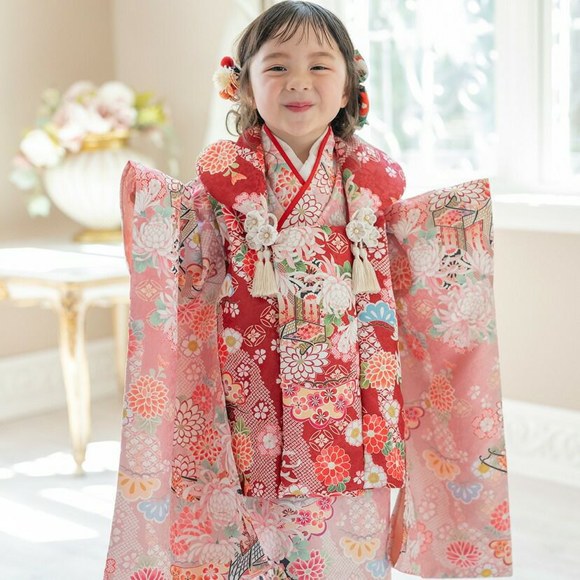 送料無料【雛祭りセール超目玉】被布セット 3歳女の子 七五三 753 三歳
