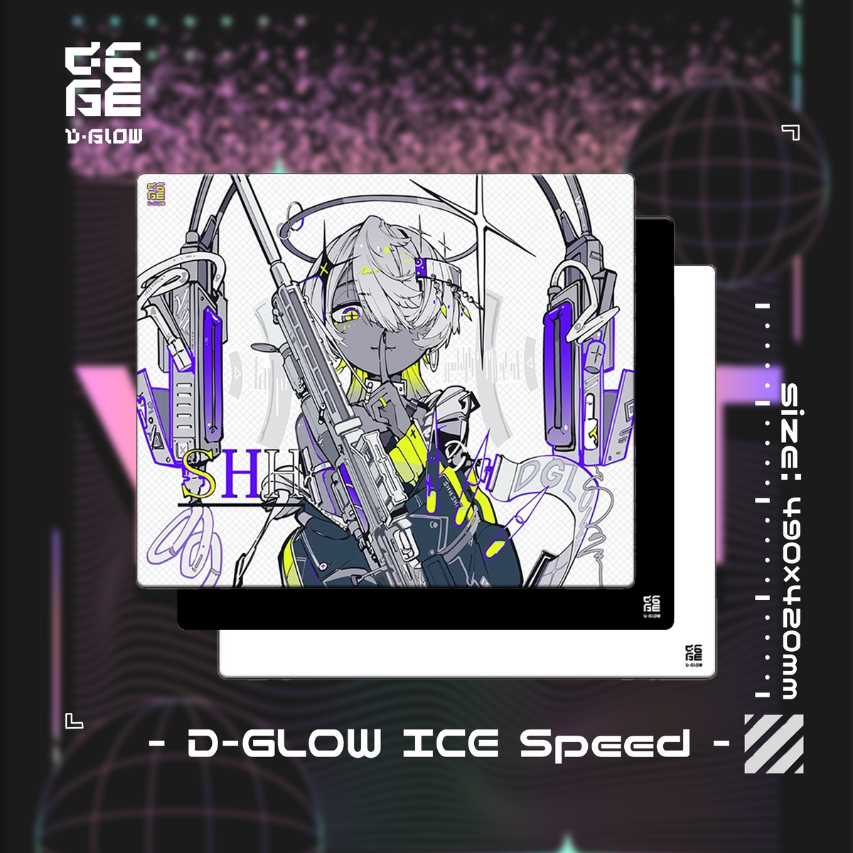 D-GLOW 氷晶 - ICE SPEED【ガラス製マウスパッド】