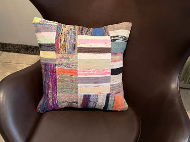 オールドキリム （裂き織り）パッチワーク キリムクッションカバー 45