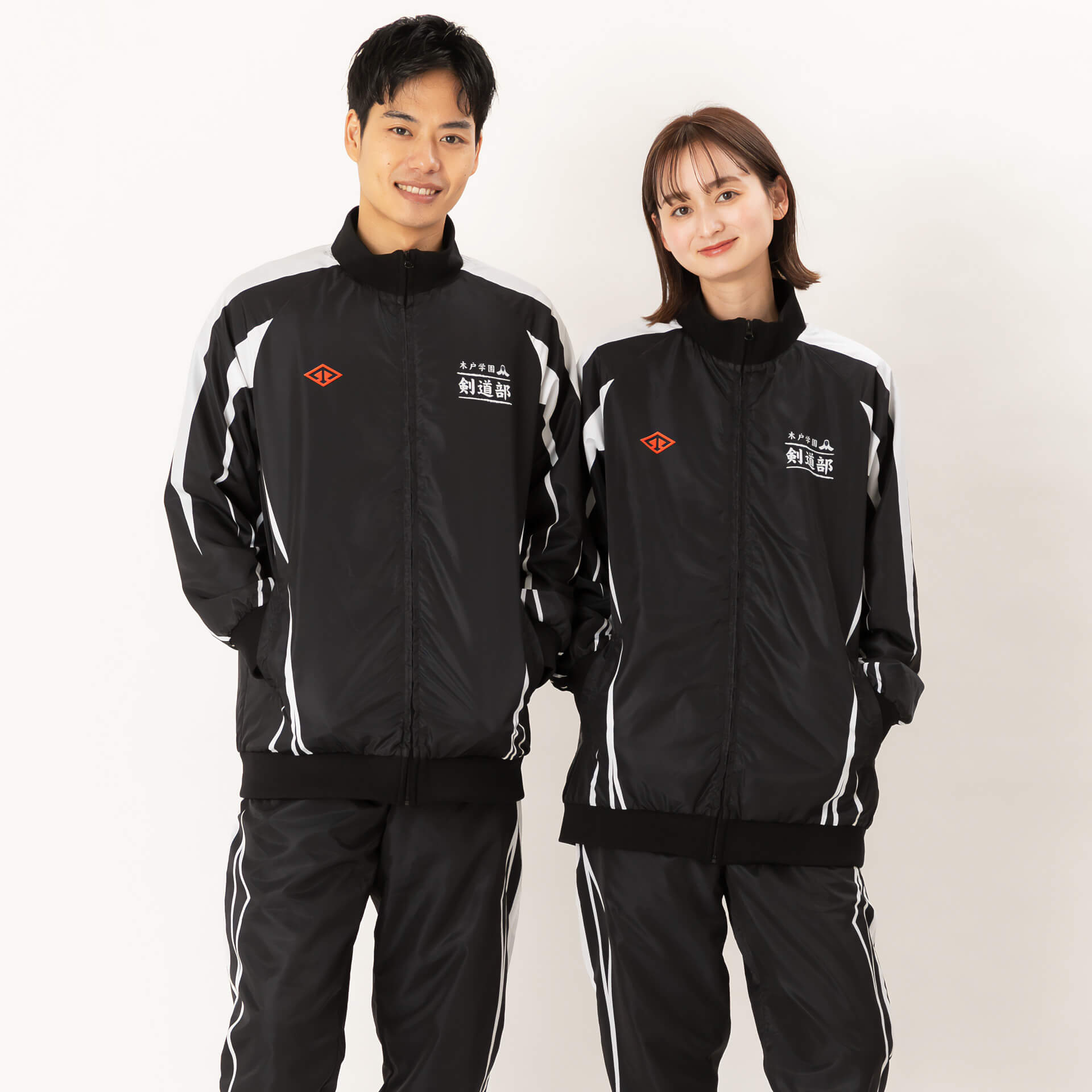 裾, 袖口フライス・ラグラン型長袖オリジナルウィンドブレーカー上下