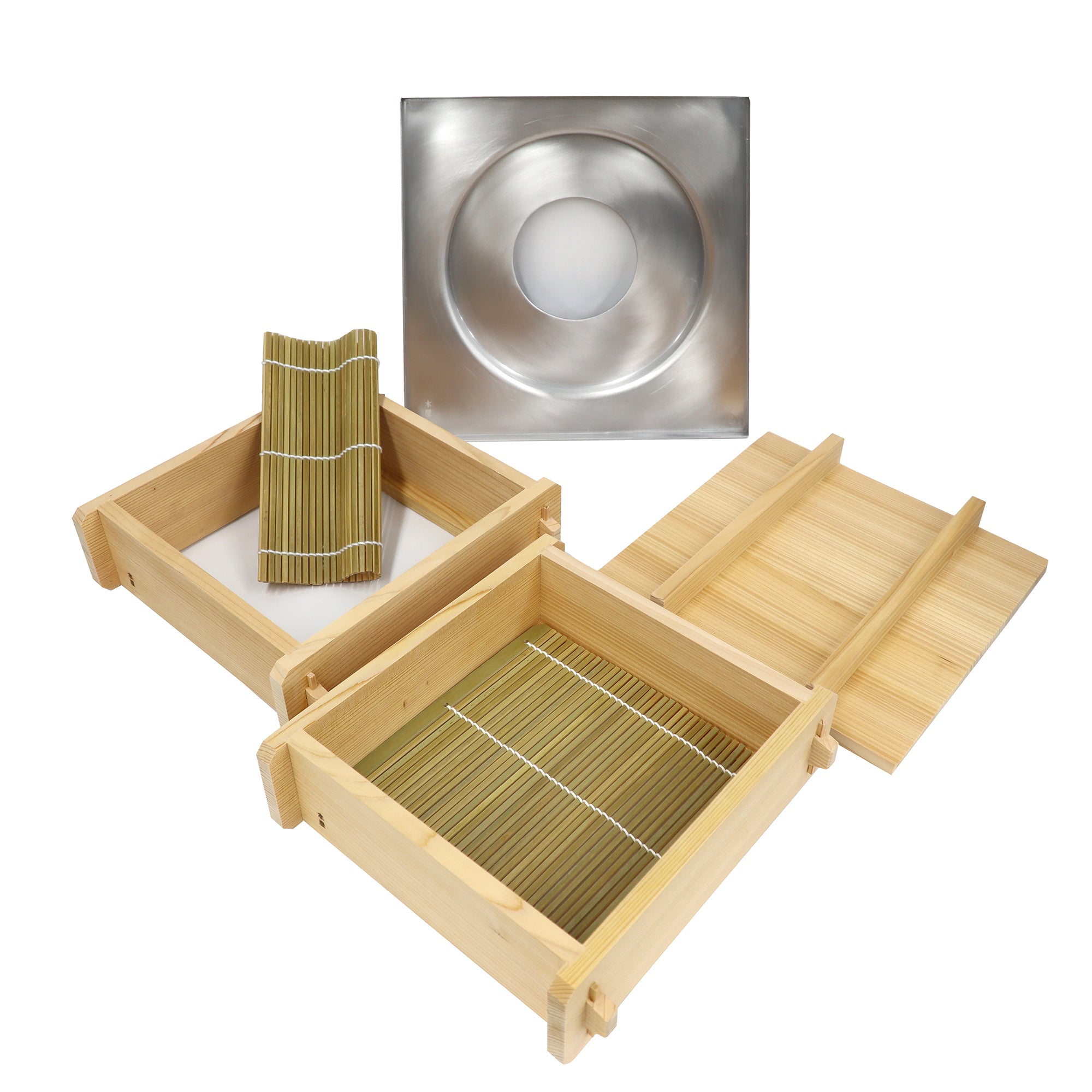 NEW】木屋 角セイロ2段 220㎜ 蒸し板付き 日本製 wooden square