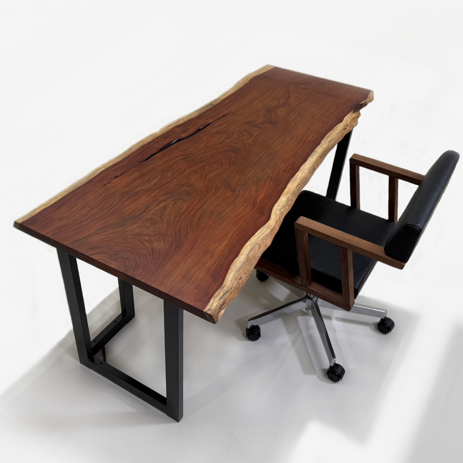 花梨（カリン） 一枚板 デスク／1500mm 【A8425】 【一枚板テーブル