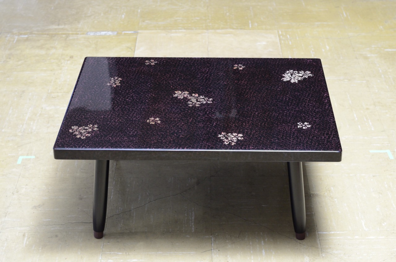 折足テーブル 紫塗込 葉桜 | 津軽塗 小林漆器のネット通販