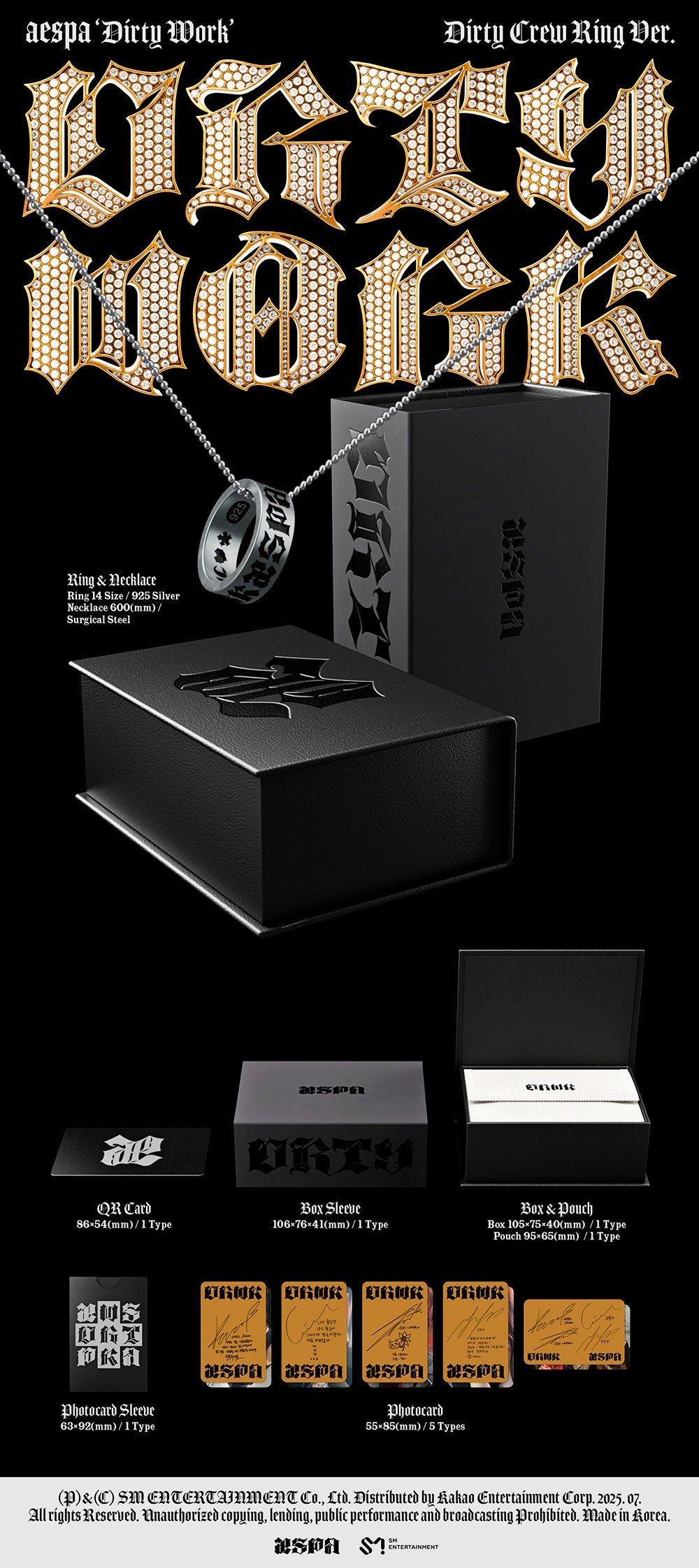 aespa - Dirty Work [1st Single Album - Dirty Crew Ring Ver.] - K PLACE