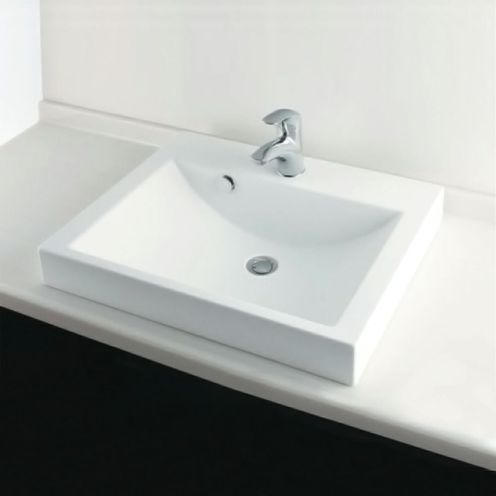 カクダイ 493-072 角型洗面器 CORPOSO W600×D500×H80 半埋め 容量10L