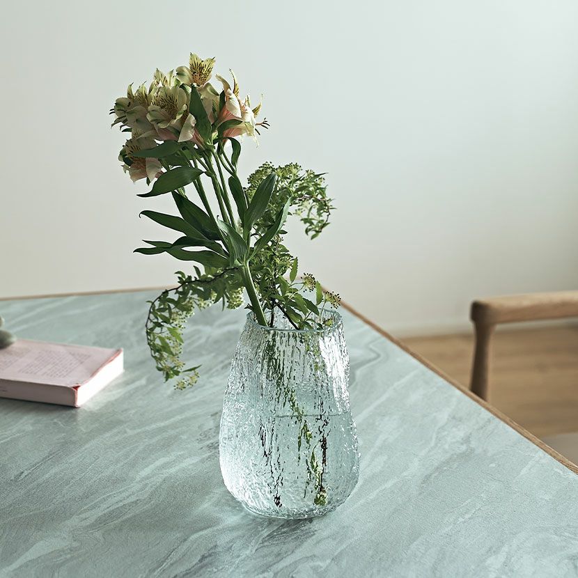 幅15cm ガラスベース 丸型 フラワーベース ガラス 花器 オブジェ