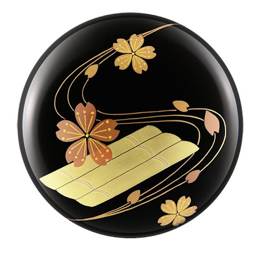 27皿 India ④希少　50年前の未使用品　 Rose 黒壺