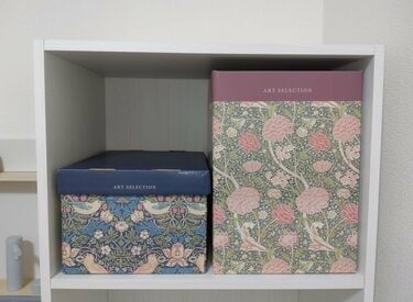 セリア「モリスのデザインのペーパー収納BOX」3種比較！お部屋が