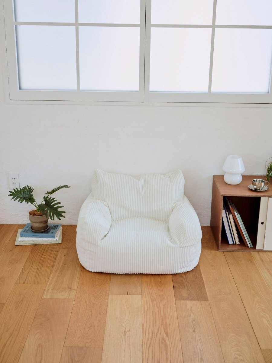 LOOSY 1人掛けビーズソファ ミニ Ivory｜1人用ソファ おしゃれ