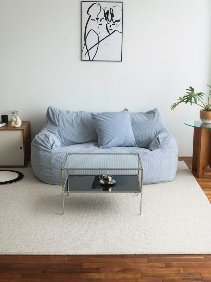 LOOSY 2人掛けビーズソファ Powder Blue｜2人用ソファ おしゃれ