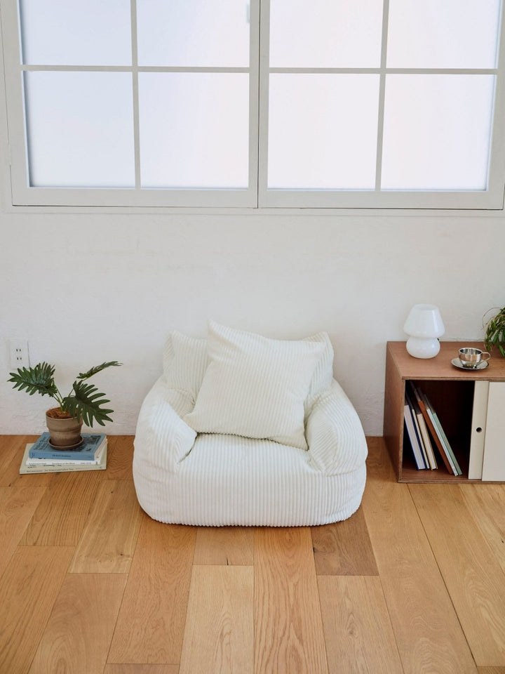 LOOSY 1人掛けビーズソファ ミニ Ivory｜1人用ソファ おしゃれ