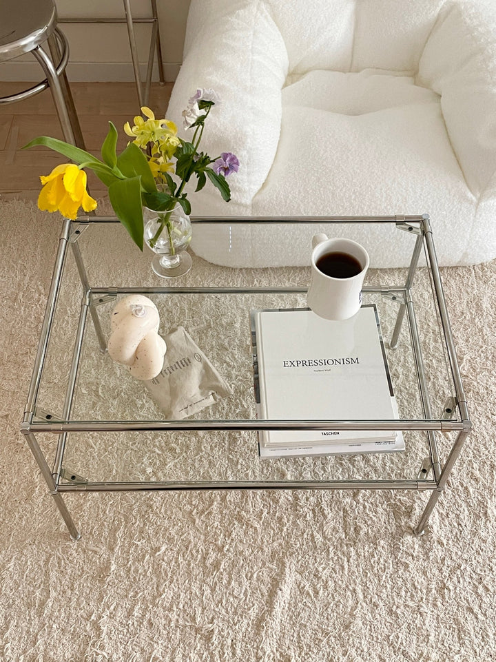 通販】vamir ローテーブル｜Stainless Modular 2tier Sofa Table S