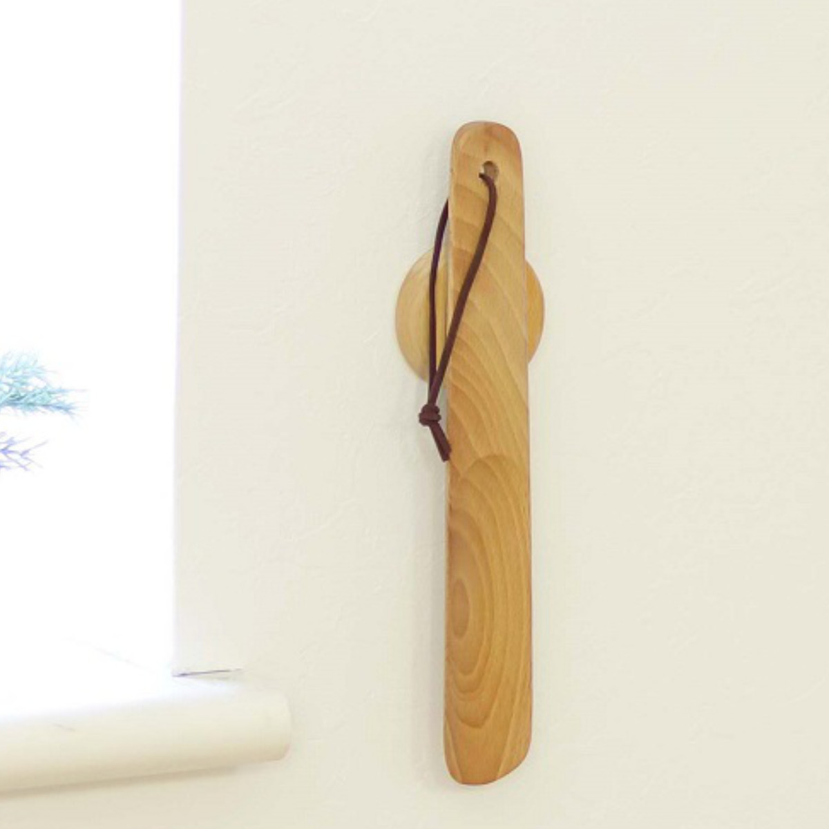 靴べら 26cm マグネットでくっつく靴ベラ 木製 磁石 （ 靴ベラ