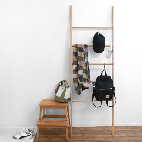 dショッピング |ラダーラック 木製 天然木 オーク材 幅60cm （ ラダー