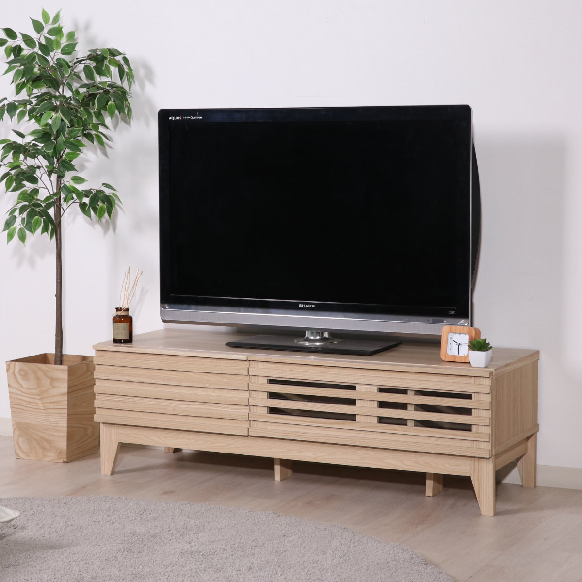 テレビ台 幅120cm ローボード 北欧風 ルーバーデザイン LINE （ テレビ
