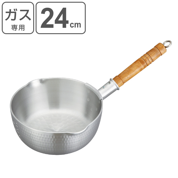 雪平鍋 24cm 3.7L 打出厚板雪平鍋 極厚 （ ガス火専用 行平鍋 片手鍋