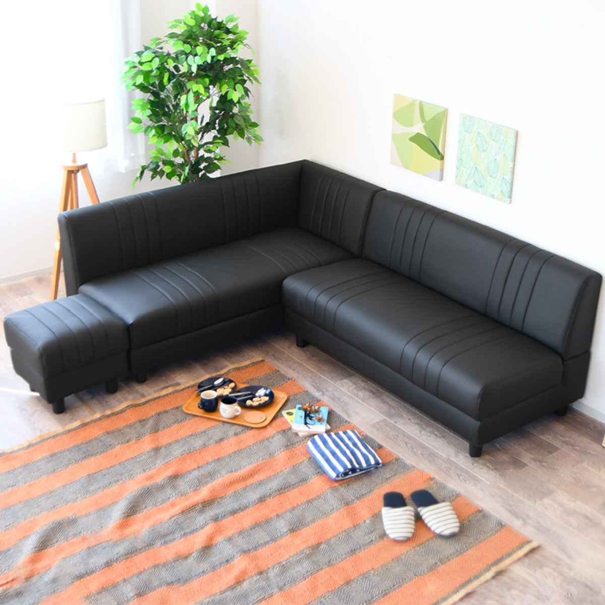 ソファ L字 3点セット 隠し収納 脚取り外し可能 レイアウト自由 ソフト