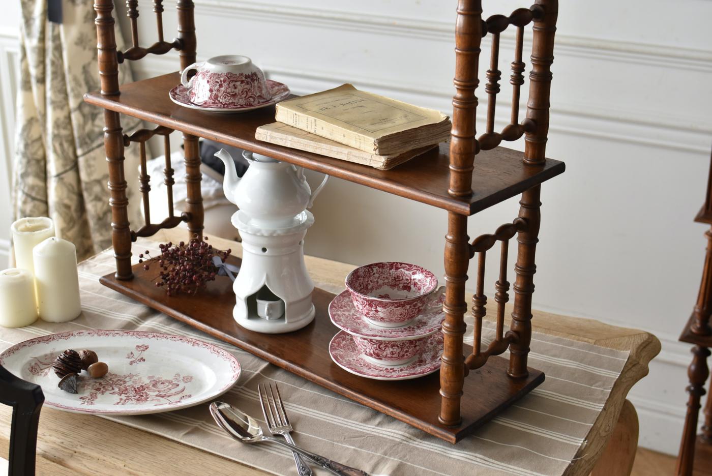 4段ウォールシェルフ.15 フランスアンティーク家具 壁掛け棚 ディスプレイ