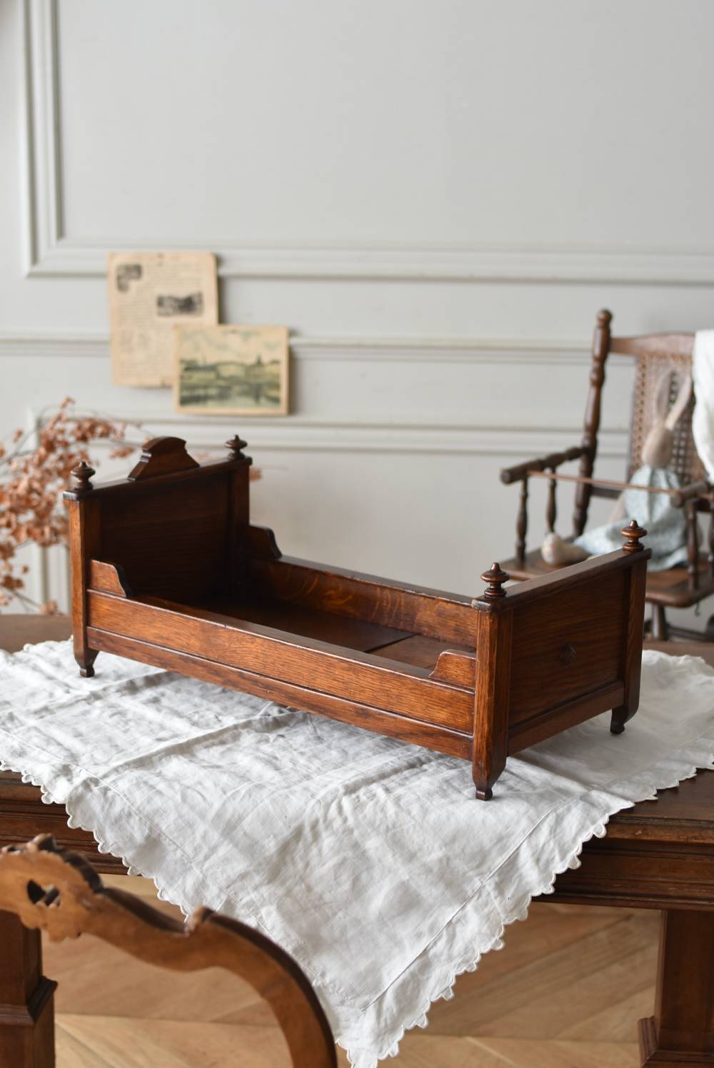 木製ドールベッド.7 フランス アンティーク ドール家具