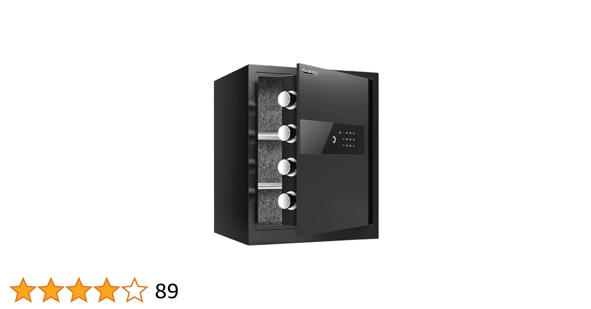 電子金庫 タッチパネル (45cm, 黒) 指紋認証 アラーム機能付き壁付け対応