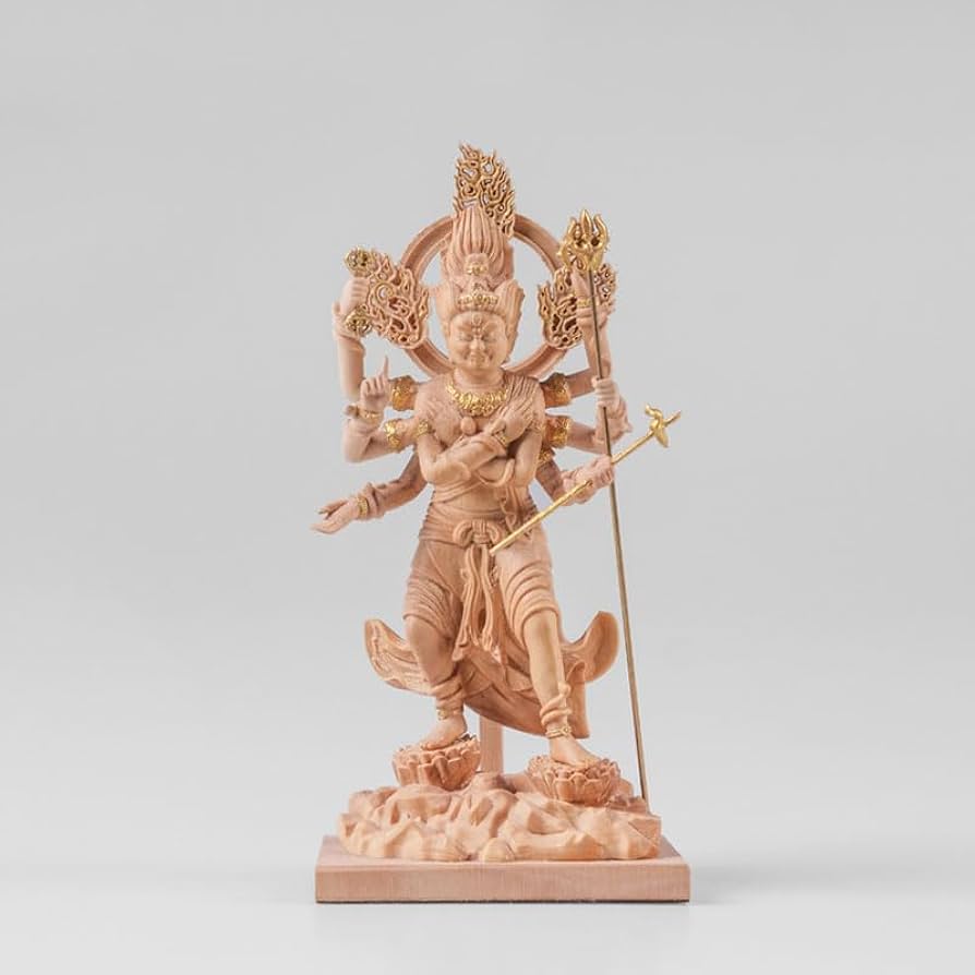 Amazon｜木彫りの仏像【軍荼利明王（ぐんだりみょうおう）】 五大明王