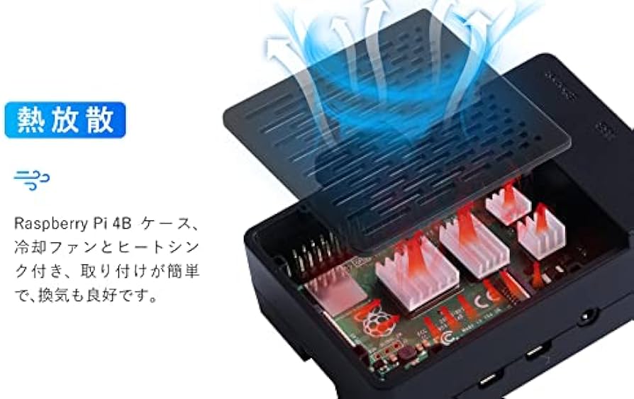 Amazon.co.jp: GeeekPi ケース for Raspberry Pi 4 with 5V 3.6A USB-C