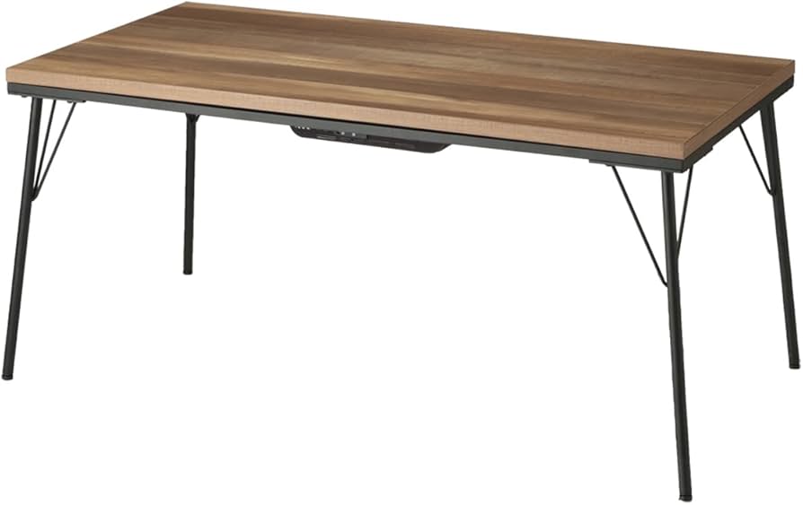 Amazon | 継ぎ脚付き古材風アイアンこたつテーブル ブルック ハイ